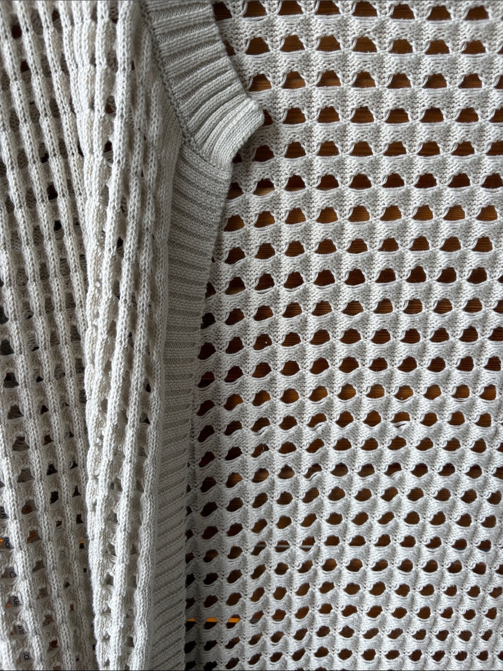 Calvin Klein Jeans Open-Weave Cream Cardigan XL - Picture 2 of 6